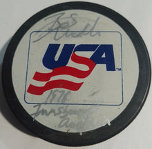 Load image into Gallery viewer, Bob Miller signed Olympic hockey puck
