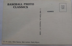 Al Lopez & Bob Lemon signed baseball postcard